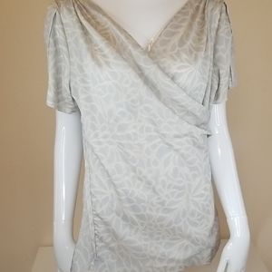 Banana Republic Floral Faux Wrap Blouse